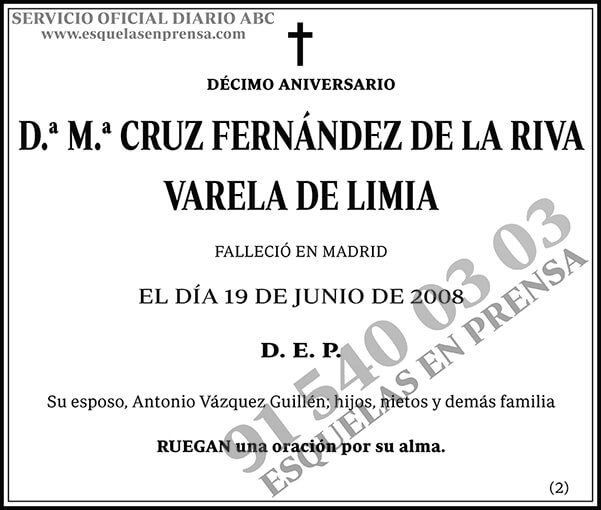 M.ª Cruz Fernández de la Riva Varela de Limia